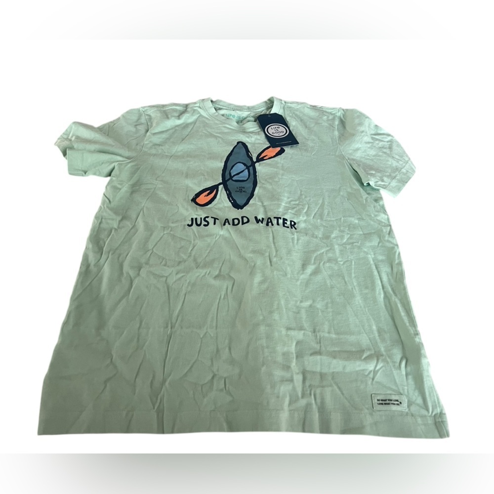NWT Life is Good Men’s Crusher Tee Just Add Water Kayak Short Sleeve T-Shirt M - Picture 2 of 5